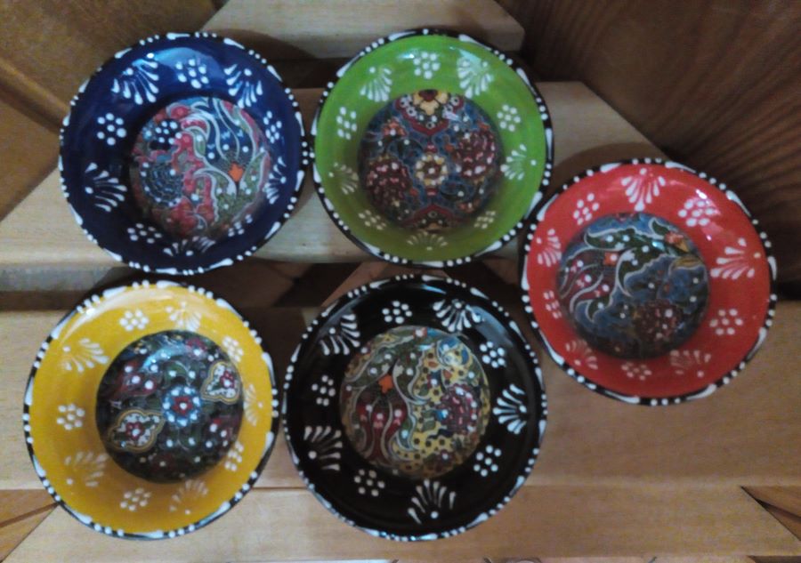 Török mélyített kerámia tálka 9.5x4 cm