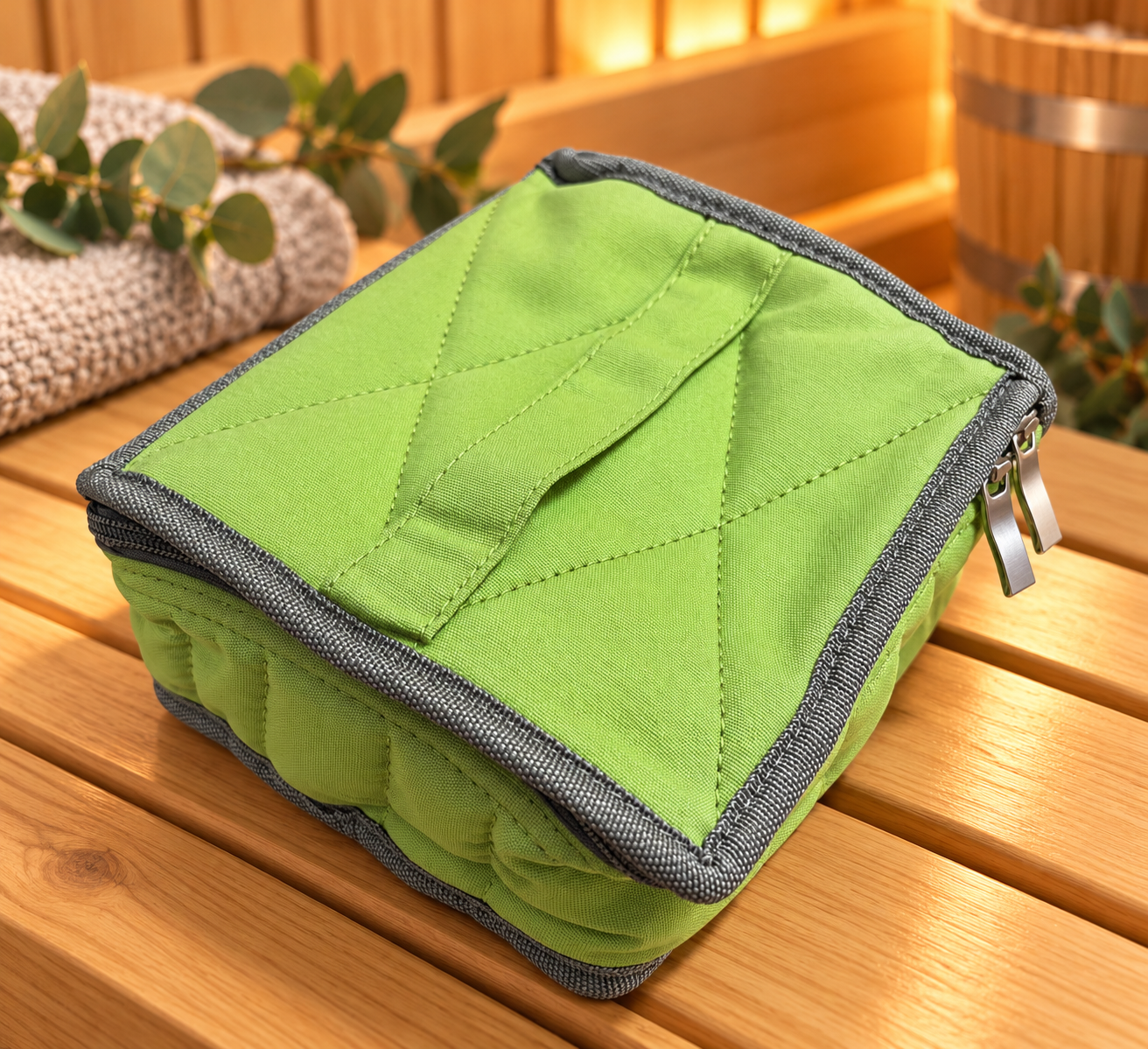 Illóolaj tároló táska - 30 db-os almazöld, vastag textil