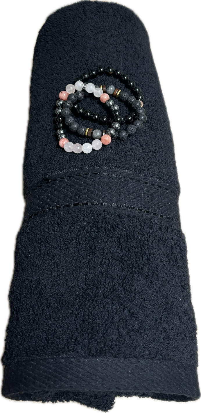 Fekete Törölköző 68 x 138 cm