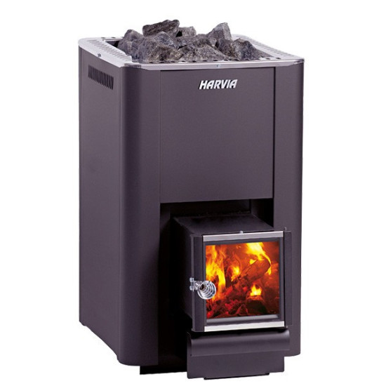 Harvia Pro 20 SL fatüzelésű szaunakályha falátvezető idommal