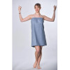 Női szaunaruha acélkék - 100% lenvászon L-XL