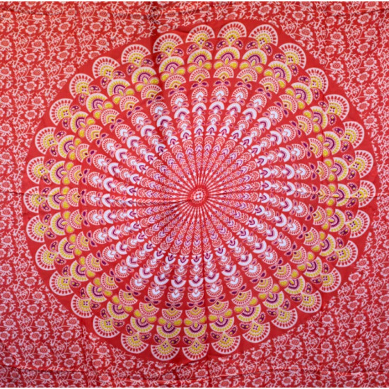  Rózsaszín és Zöld Mandala Szarong 100x140 cm