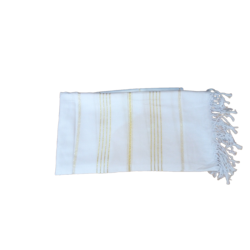 ÚJ!  Fehér - arany csíkos Hamam padkendő 100x180 cm