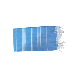 ÚJ!  Kék - fehér csíkos Hamam padkendő 100x180 cm