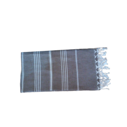 ÚJ!  Sötétbarna - fehér csíkos Hamam padkendő 100x180 cm