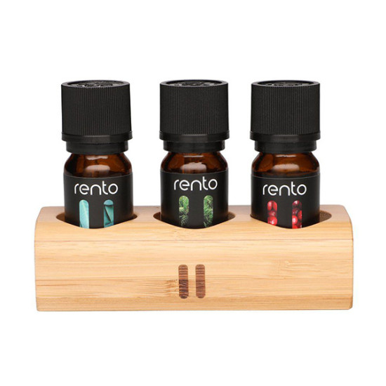 Rento 3 x 10ml szauna illat szett bambusz tartóban 