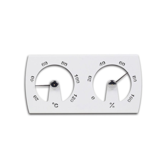 Fehér szaunavödör, szaunakanál, pára és hőmérő - Rento