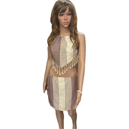 Bordó női kétrészes szaunaszoknya