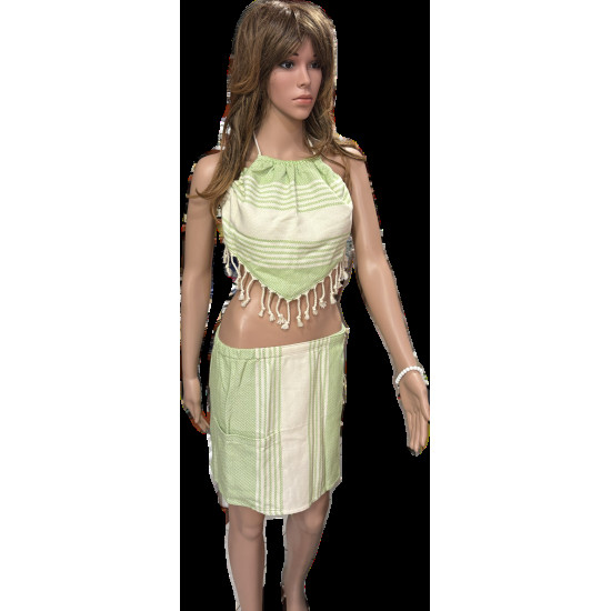 Almazöld női strand-és szaunaruha kétrészes