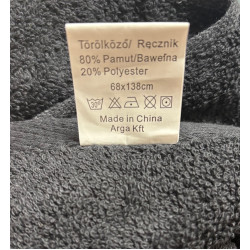 Fekete Törölköző 68 x 138 cm