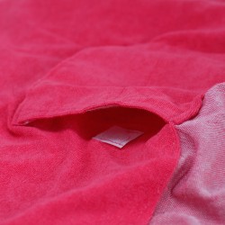 Rózsaszín csíkos indiai kézműves padkendő praktikus zsebbel 100x180cm