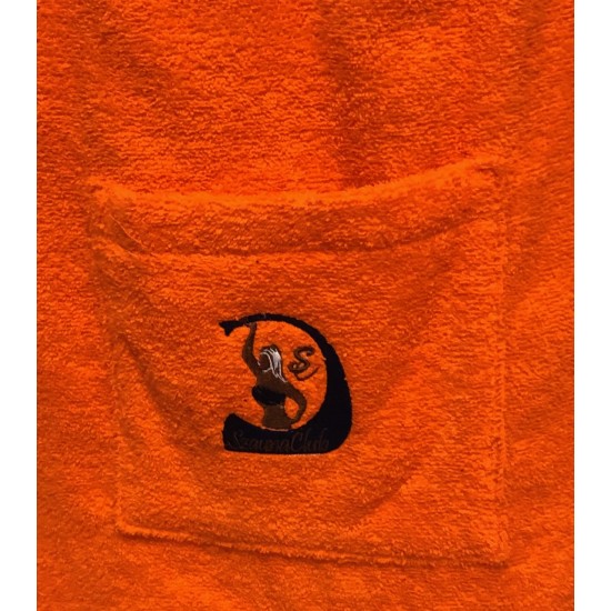 Narancssárga frottír férfi szaunaszoknya logóval