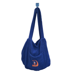 Frottír szauna táska kék színben hímzett Szauna Club logóval