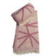 Fehér - rózsaszín dubai szaunakendő 195x95 cm
