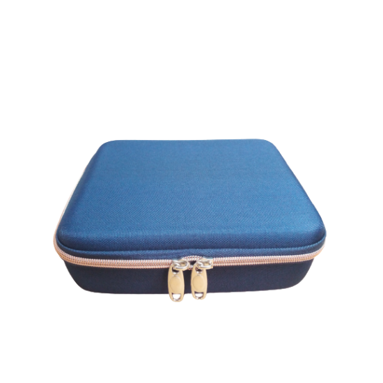 Illóolaj tároló táska - 30 db-os kék, réz cipzárral