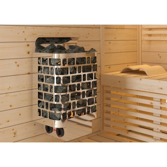 SAWO Krios KRI-80NB-P elektromos szaunakályha – 8 kW, beépített vezérléssel