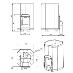 STOVEMAN 13 fatüzelésű szaunakályha – 15,4 kW
