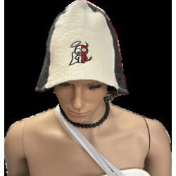 Angyal ördög szürke-fehér szaunasapka