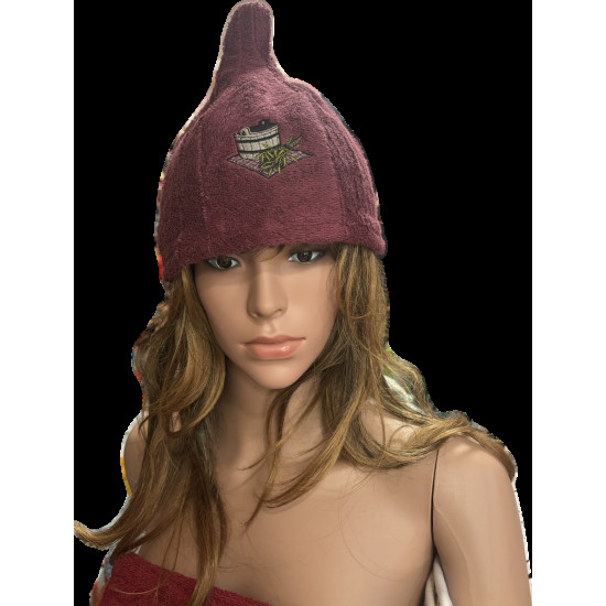 Padlizsán frottír szaunasapka 