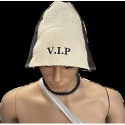 V.I.P. fehér-szürke szaunasapka