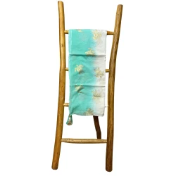 Nomád Sari Pareó - Fehér és Türkiz Arany Teknős Design 175x115cm -AW