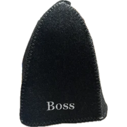 Szürke filc szaunasapka Boss felirattal