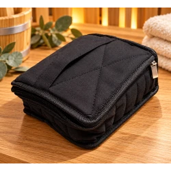 Illóolaj tároló táska - 30 db-os fekete, vastag textil