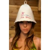 Fehér filc szaunasapka Lady Sauna hímzéssel Fehér filc szaunasapka Lady Sauna hímzéssel