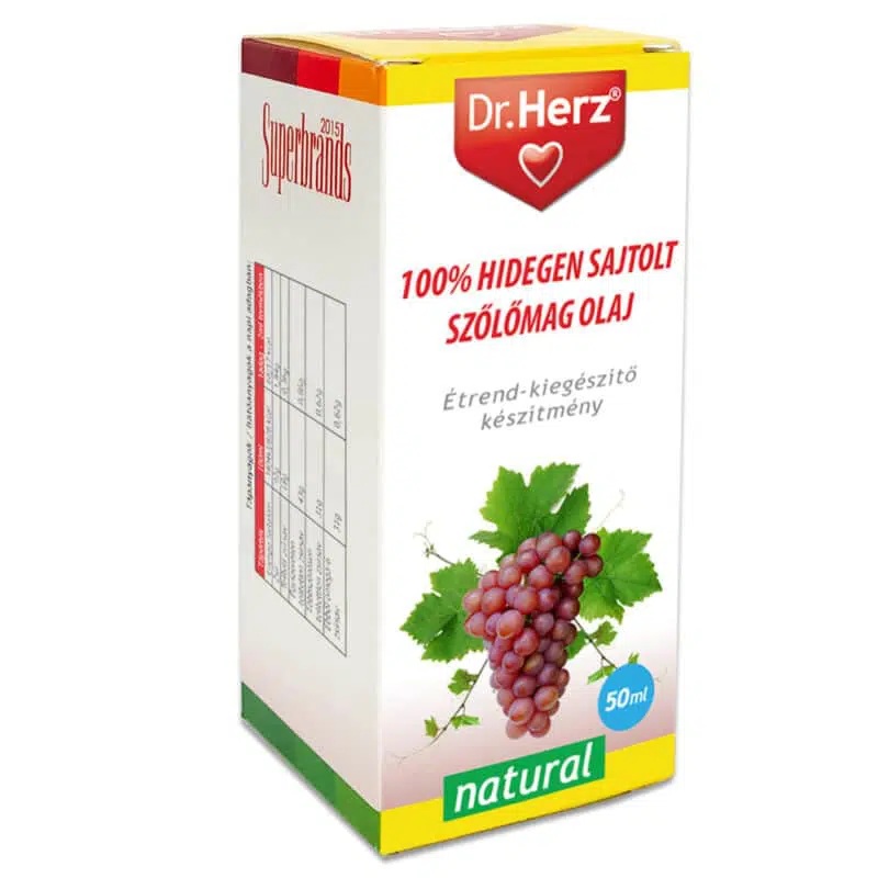 Dr. Herz Hidegen sajtolt Szőlőmag olaj – 50ml