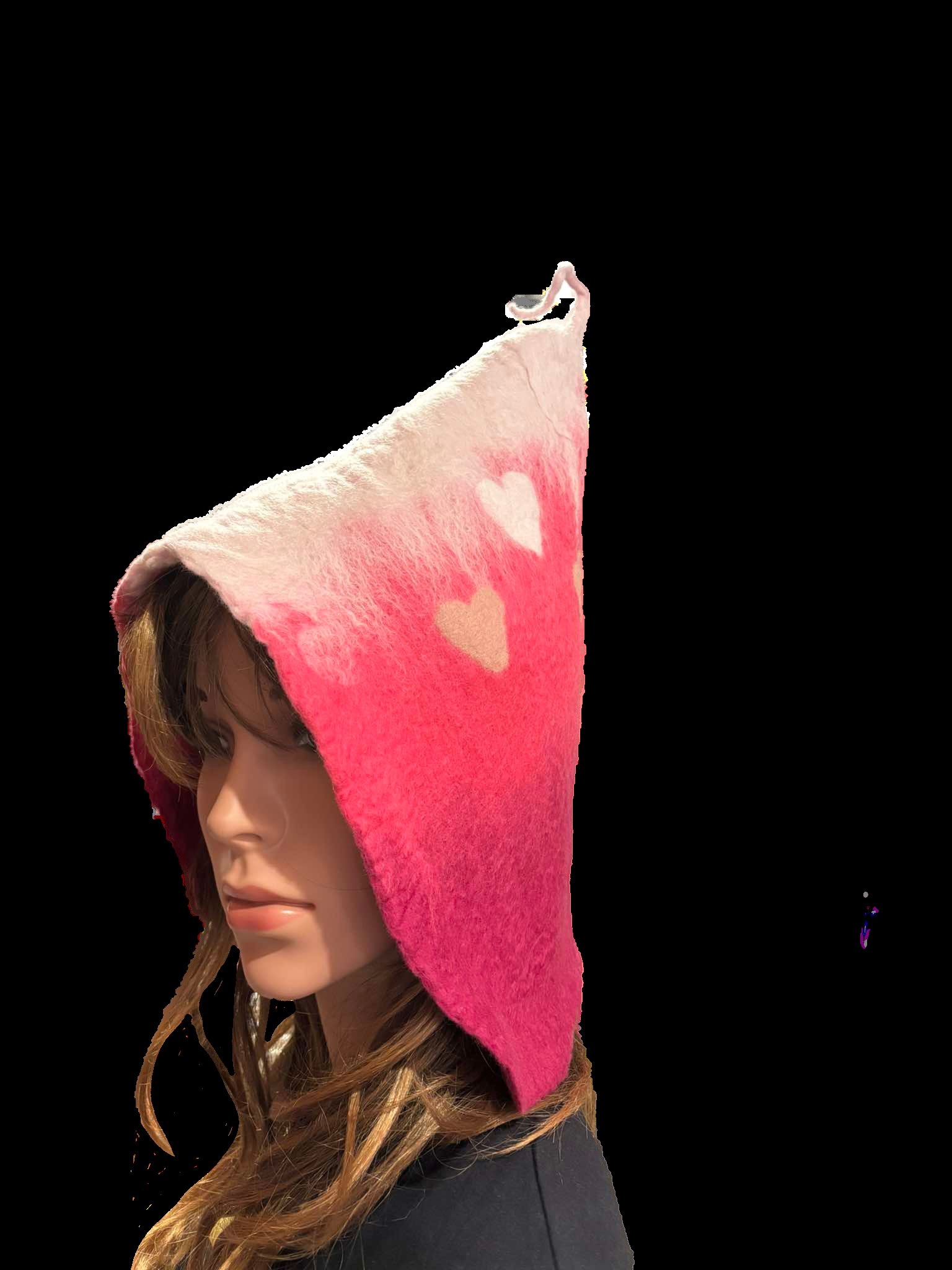 Szívecske Pink egyedi nemez szauna sapka