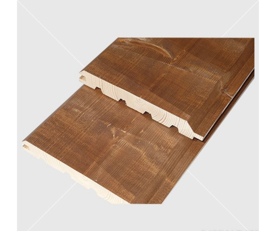 AURE finn festett szaunalambéria 28x195 mm, faragott gerenda profil lucfenyőből készült, barna, ár/m2