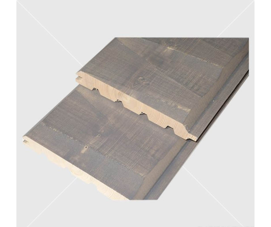 AURE finn festett szaunalambéria 28x195 mm, faragott gerenda profil lucfenyőből készült, szürke (KELO), ár/m2