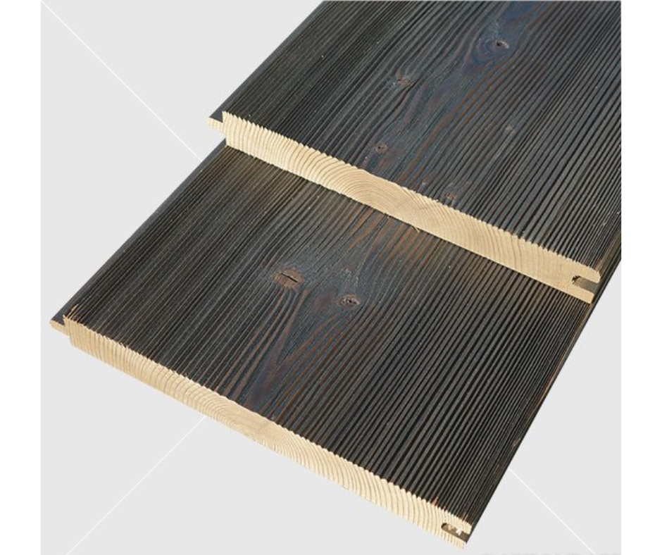 ANTIK Tyrol - festett Thermowood csomós finn fenyőből készült lambéria 21x194 mm, füstös szauna (fekete), ár/m2