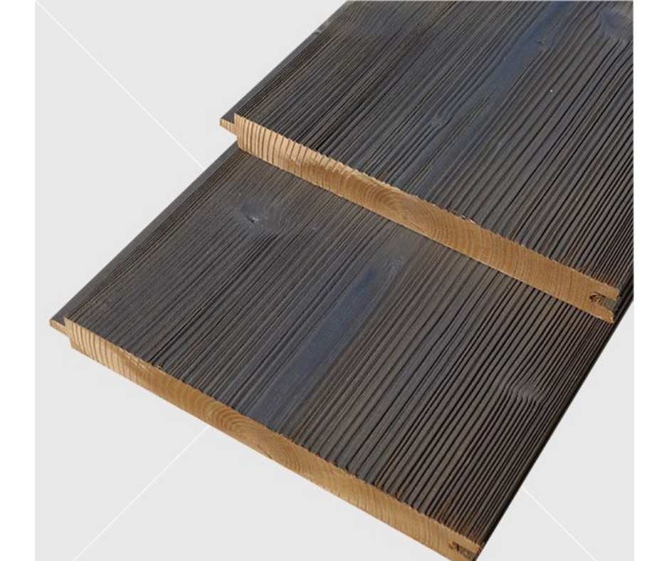 ANTIK Tyrol - festett KÜLTÉRI Thermowood csomós finn fenyőből készült lambéria 21x194 mm, füstös szauna, ár/m2