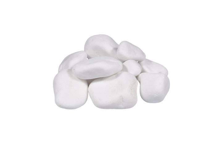 Gömbölyű dekor fehér szaunakövek 5-10 cm kőátmérő, 10 kg/doboz