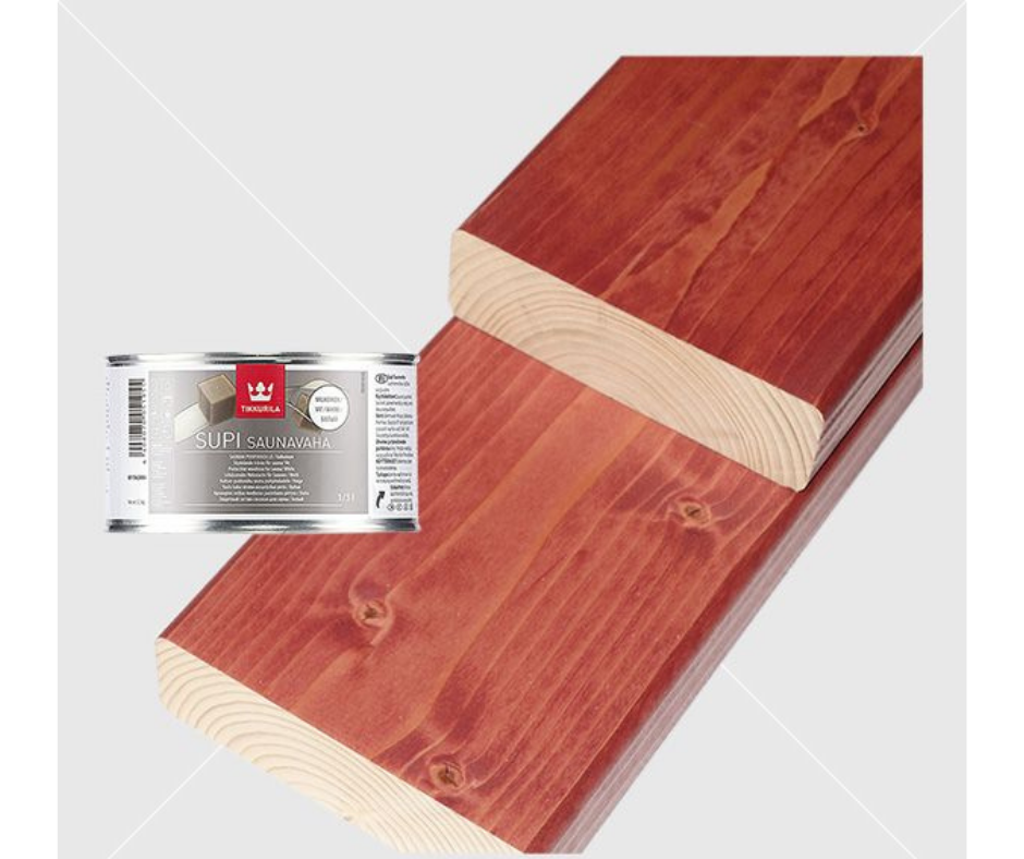Tikkurila SUPI SAUNA WAX - viaszos szauna festék 900ml - bordó színben   