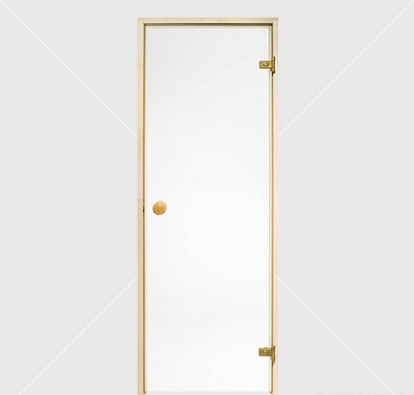 Szauna üvegajtó víztiszta üveggel csomómentes fenyőfa tokkal 7x19 (690x1890mm)