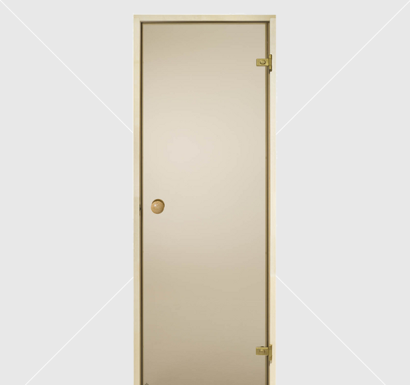 Szauna üvegajtó bronz üveggel, csomómentes nyárfa tokkal 8x20 (790x2000mm) levehető küszöbbel