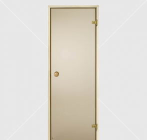 Szauna üvegajtó bronz üveggel csomómentes nyárfa tokkal 7x19 (690x1900mm)
