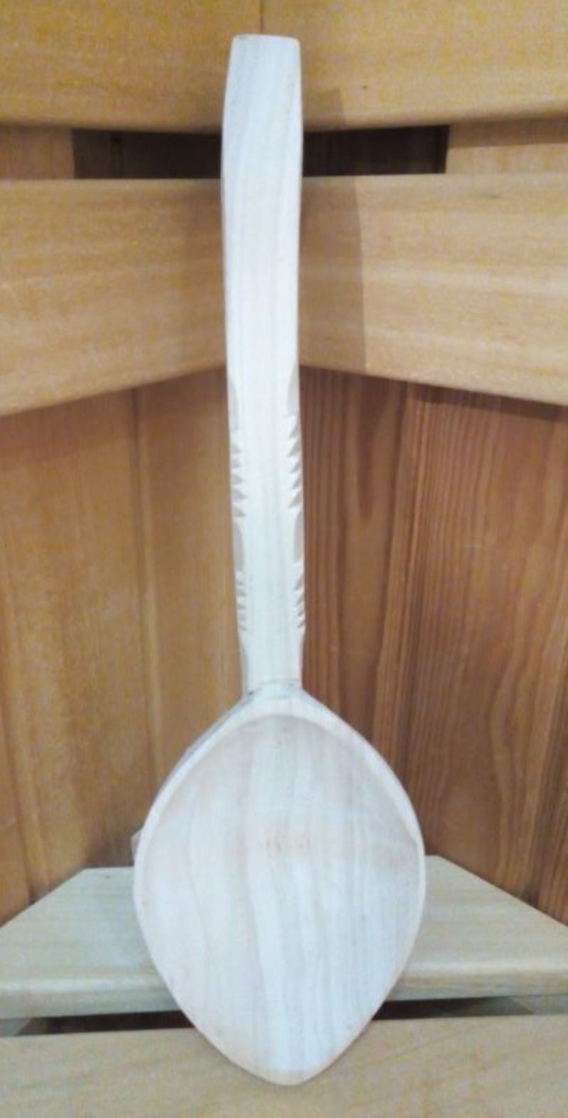 Faragott kézműves szaunakanál 48 - 52 cm