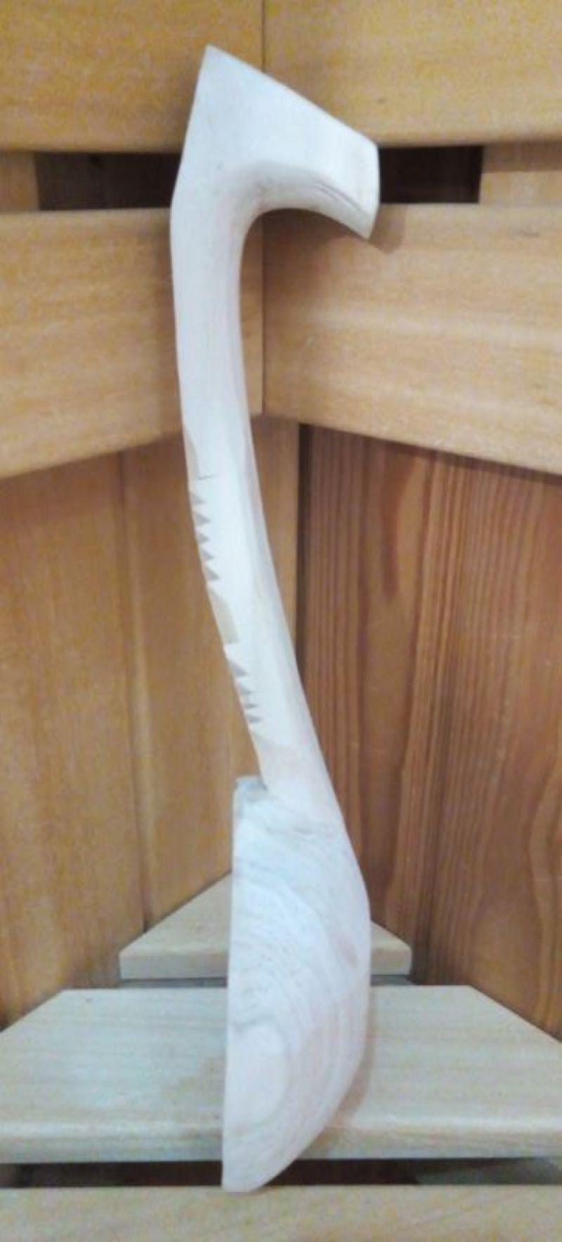 Faragott kézműves szaunakanál 48 - 52 cm