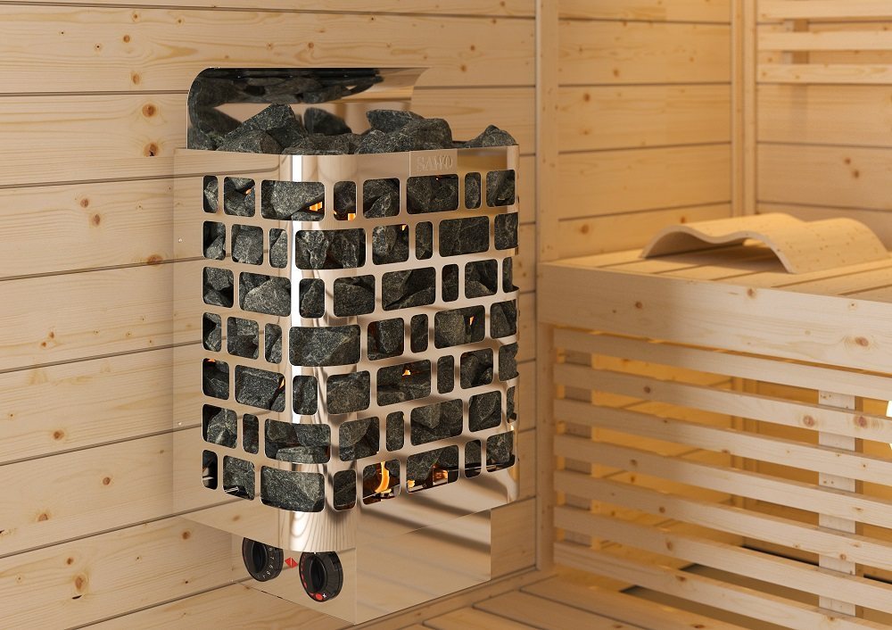 SAWO Krios KRI-60NB-P elektromos szaunakályha – 6 kW, beépített vezérléssel