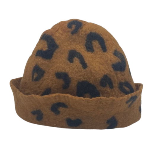 Párducmintás nemez szaunasapka